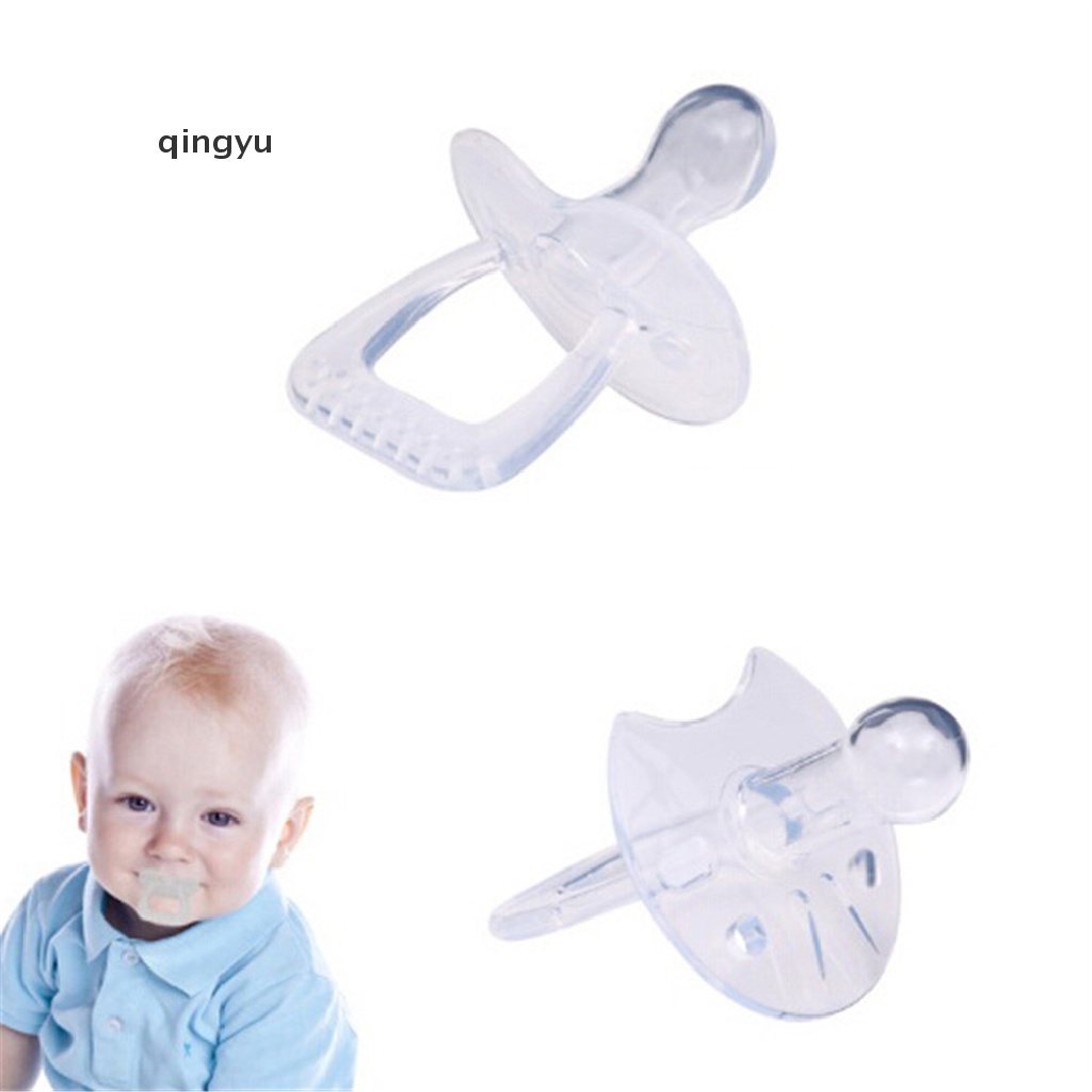 Núm Ti Giả Tròn Phẳng Bằng Silicon An Toàn Trong Suốt Cho Bé Sơ Sinh