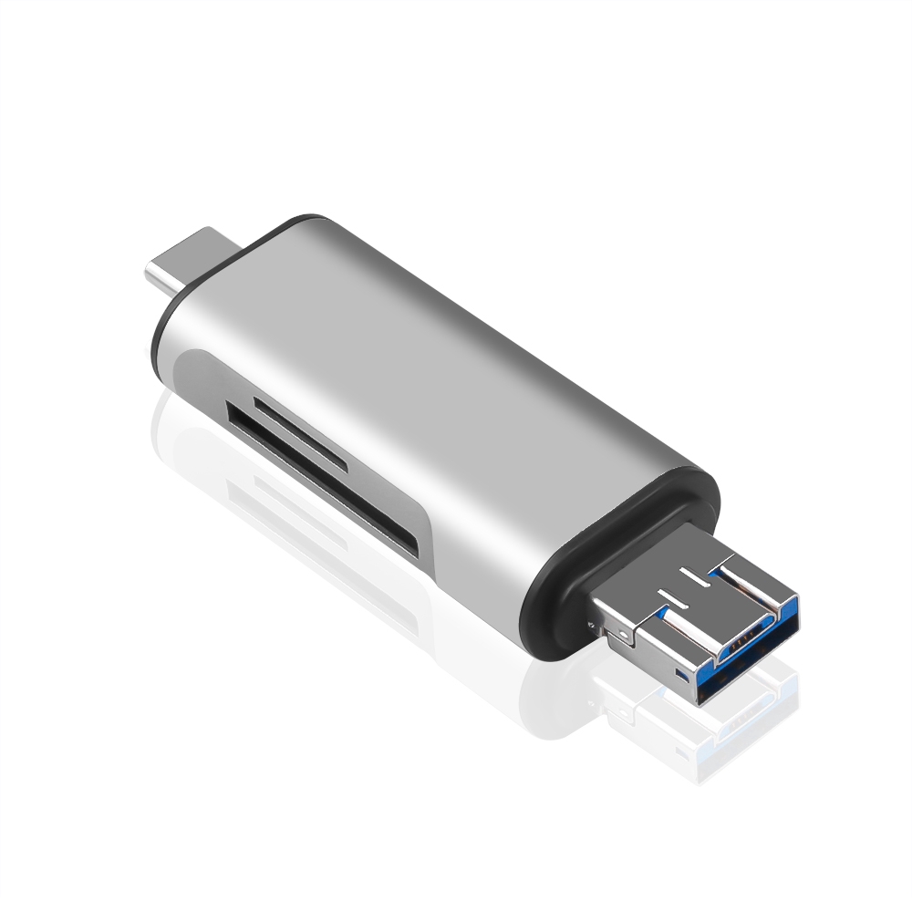 Đầu đọc thẻ nhớ 3 trong 1 cổng USB 3.0 USB A Micro USB với 2 ngăn thẻ TF SD cho máy tính bàn