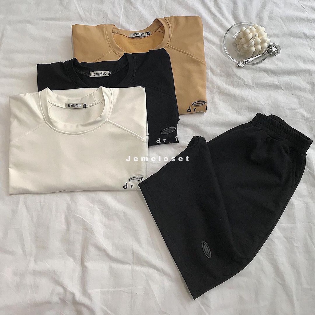 Set Đồ Nữ Cá Tính Quần Short Và Áo Thun JEM ClOSET Set Quần Áo Basic Form Rộng Thoải Mái Dễ Thương CORP 8121