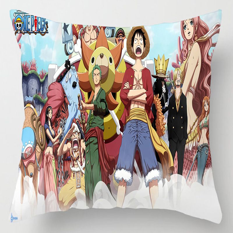 Anime One Piece Luffy Cartoon poszewka na poduszk, poszewka na poduszk, Sofa dekoracyjna wi,cej stylu poszewka na poduszkg wystr