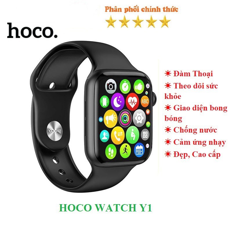 Đồng Hồ Thông Minh Kết Nối Bluetooth chống nước hỗ trợ nghe gọi, theo dõi sức khỏe Hoco Y1