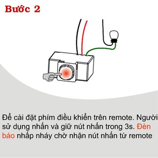 Công tắc điều khiển từ xa IR2A, học lệnh bằng điều khiển hồng ngoại