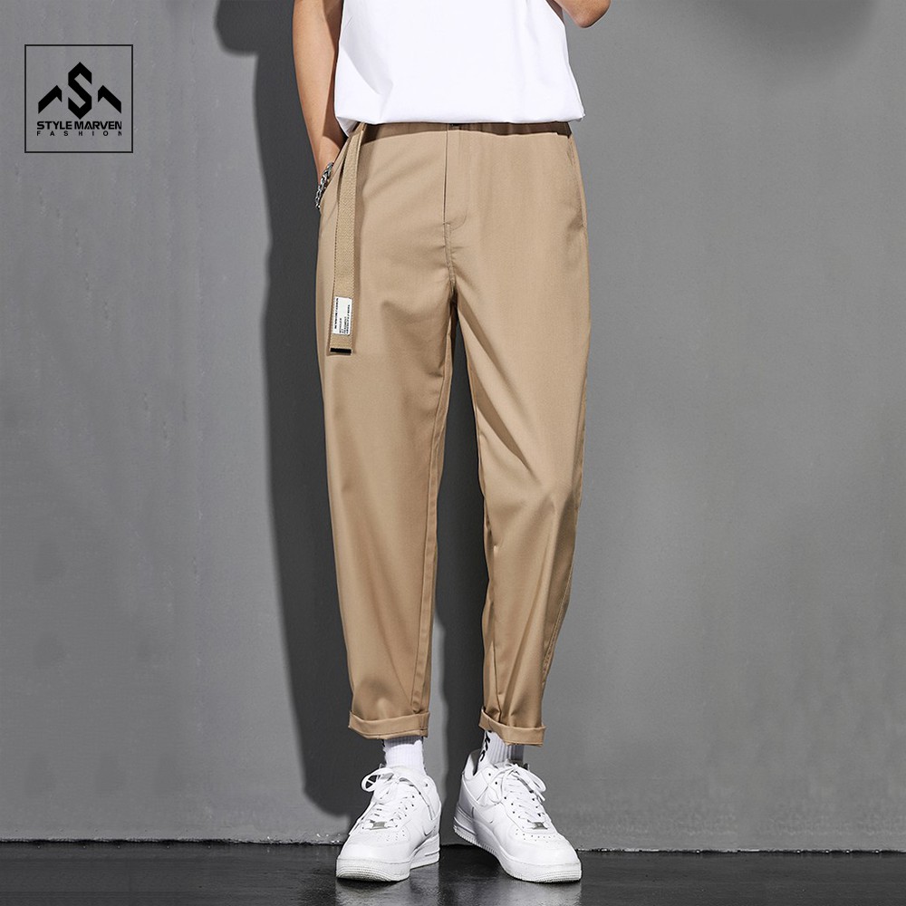 Quần baggy kaki nam basic STYLE MARVEN ống suông lưng cài thanh lịch - QUAN SM006C3