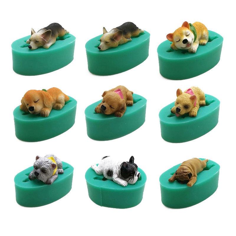 Khuôn Silicone Làm Bánh Hình Chó Corgi Đáng Yêu