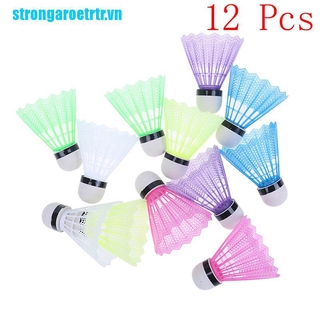 Set 12 Quả Cầu Lông Bằng Nhựa Nhiều Màu Sắc Dùng Luyện Tập Thể Thao