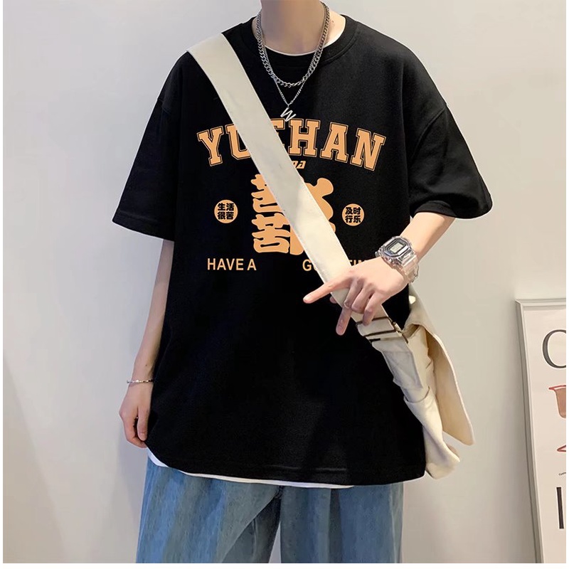 Áo Thun Tay Ngắn Dáng Rộng In Chữ Phong Cách Hip Hop Thời Trang Mùa Hè Cho Nam Giới [M-8XL]