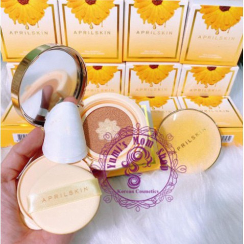 Phấn nước April Skin Real Calendula Ampoule Glow Cushion E2