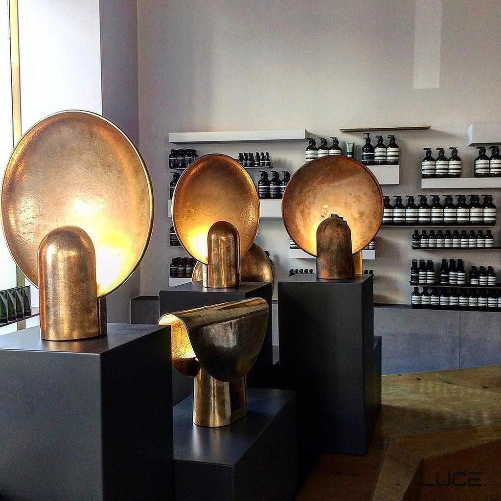 Đèn ngủ trang trí để bàn Luce Concept cao cấp bằng Đá tự nhiên và Đồng The Surface Sconce