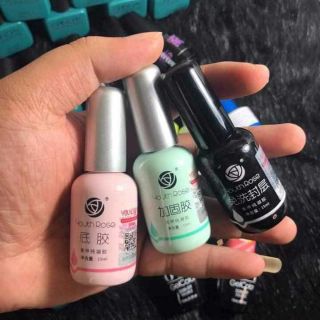 Liên kết bóng, top phủ bóng, cứng móng hoa hồng, base top cứng móng hoa hồng
