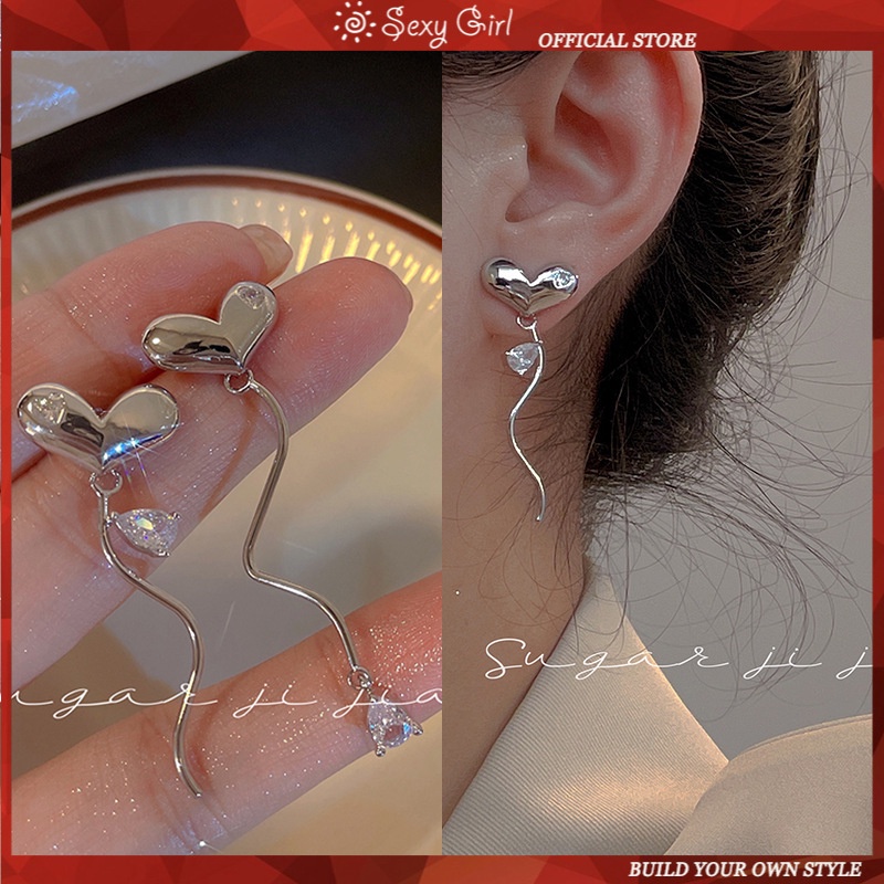 Khuyên Tai Hình Trái Tim Phong Cách Hàn Quốc Thời Trang