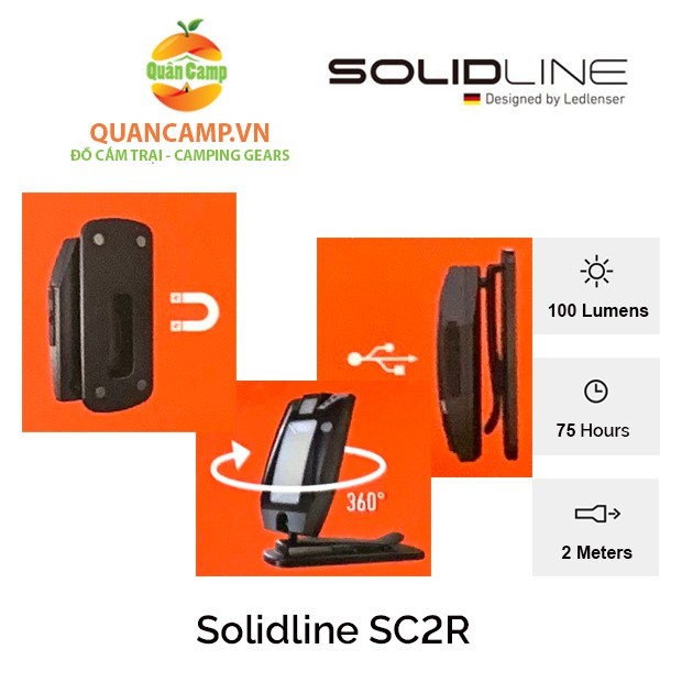 Đèn pin kẹp nón Solidline SC2R - do Ledlenser thiết kế và sản xuất