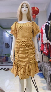 Váy chấm bi đuôi cá ( kèm ảnh thật)