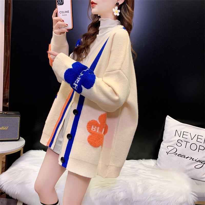 Áo Khoác Cardigan Dệt Kim Dáng Lửng Phong Cách Phương Tây Thời Trang Thu Đông Mới