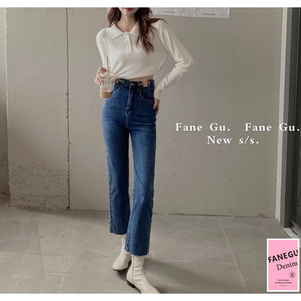 Quần Jeans ống đứng cạp cao/ Hàng cao cấp