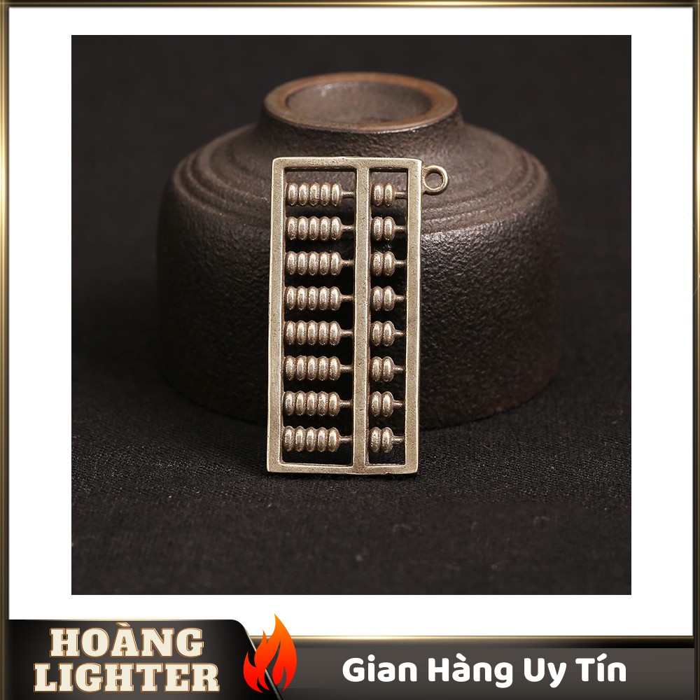 Tượng Đồng Phong Thủy Hình Bàn Tính Cổ Xưa, Đem Lại May Mắn, Móc Khóa Mặt Dây Chuyền (Kích Thước: 4.6cm x 2.5cm)