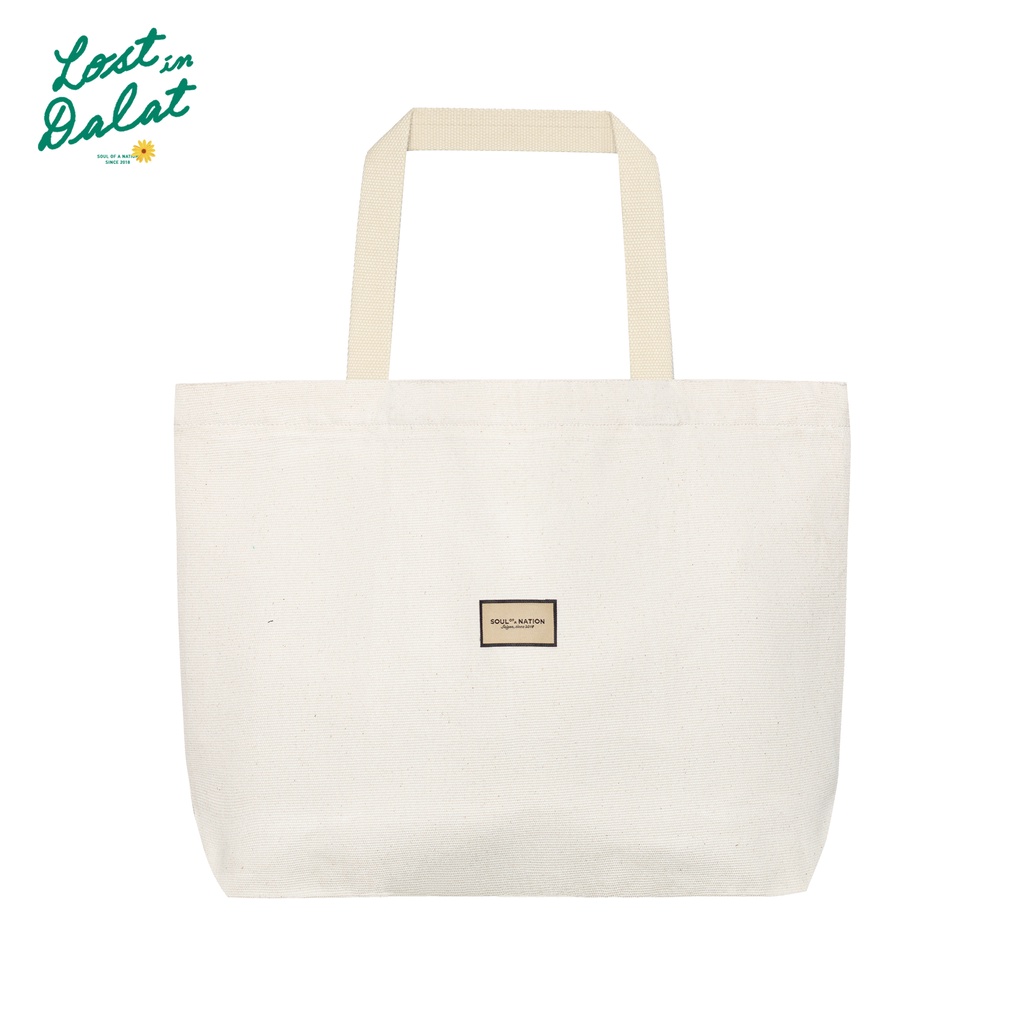 Túi Tote Vải Canvas Cao Cấp - Size lớn, Dây đeo không nhăn, Có khóa kéo, Ngăn phụ bên trong - Lost in Dalat