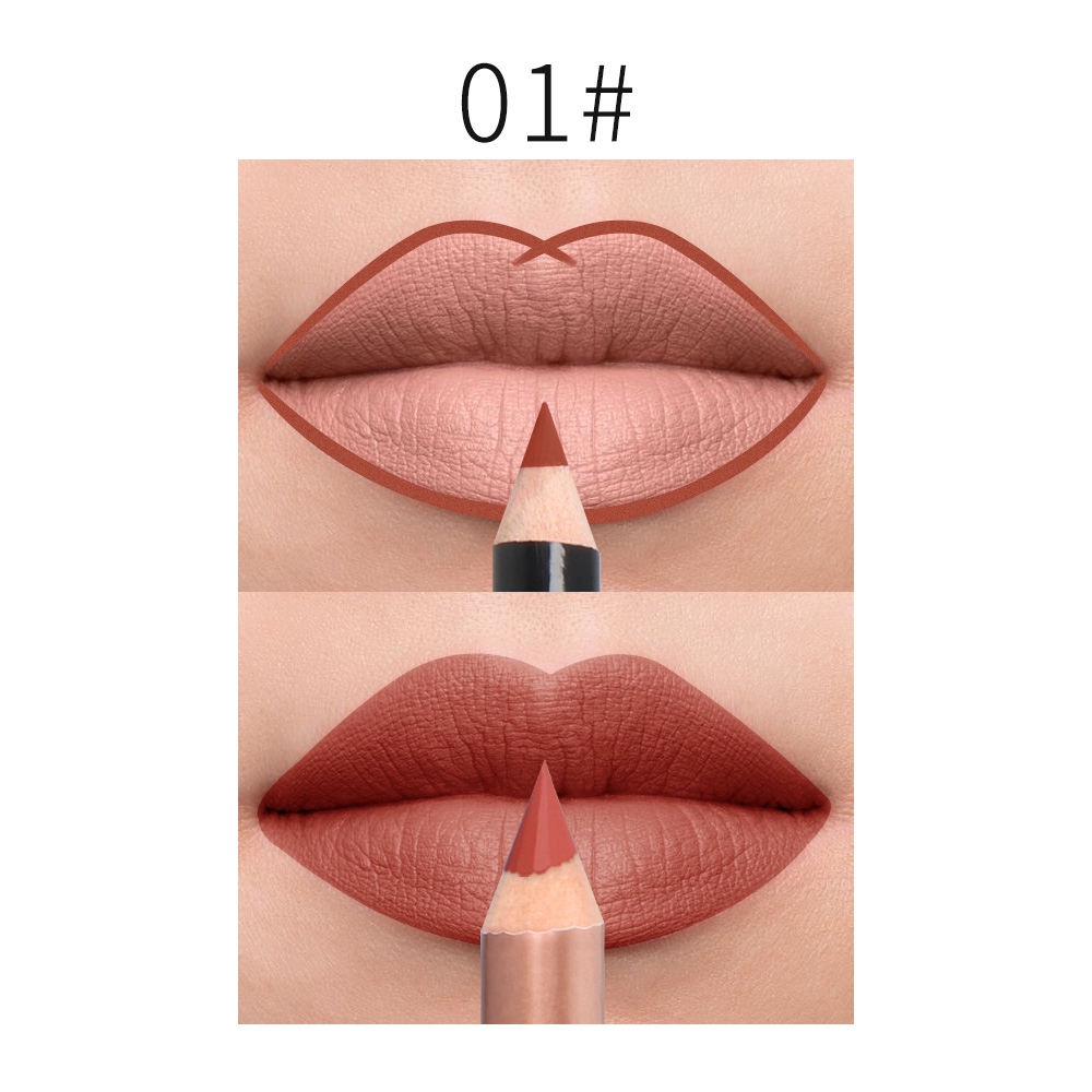 Bộ chì kẻ viền môi + bút son môi QIBEST 15 màu lựa chọn chống thấm nước tiện dụng | BigBuy360 - bigbuy360.vn