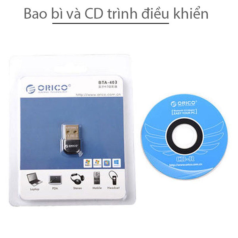 USB Bluetoth V4.0 phát nhạc ra loa đầu nhận bluetooth smartphone ORICO BTA-403-BK (màu đen)