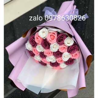 Hoa sáp thơm bó 30 bông phối màu. Ib chọn màu.