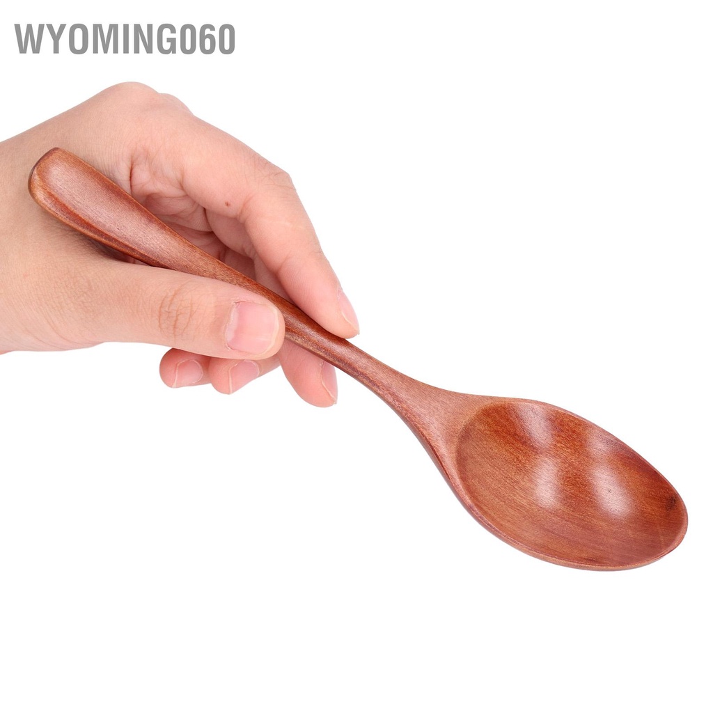 Wyoming060 Wooden Spoon Portable Harmless Rice Soup Dessert Kitchen Utensil for Household Office