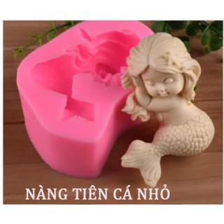 Khuôn silicon Nàng Tiên Cá đổ tạo hình cho bánh rau câu 3D, 4D