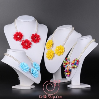 Cổ manocanh trưng bày dây chuyền trắng pu cao cấp