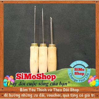 Combo 3 Dụng cụ khâu giày dép (Sủi rãnh đế, dùi nhọn, kim khâu)