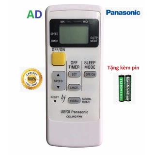 Điều khiển quạt trần panasonic 5 cánh F-60WWK - tặng pin chính hãng - Remote quạt trần panasonic 5 cánh