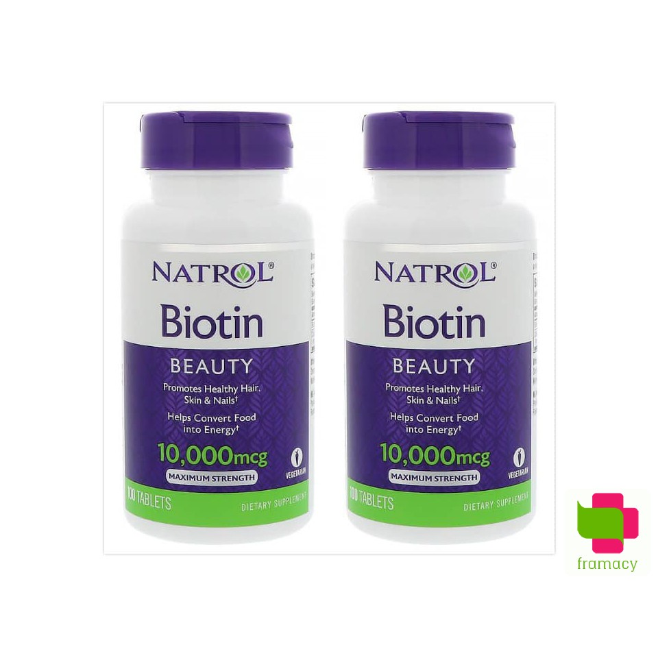 Viên uống Natrol Biotin 10000mcg, USA (100v) hỗ trợ mọc tóc, giúp móng khỏe cho người trên 12 tuổi | BigBuy360 - bigbuy360.vn