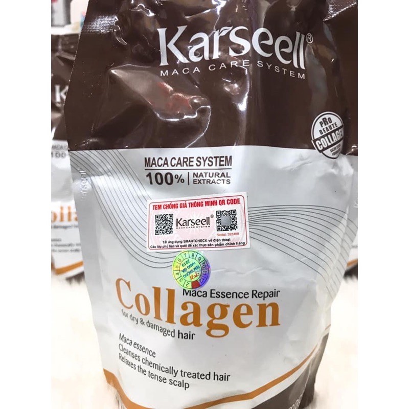 (Mẫu Mới 2019) DẦU HẤP TÓC COLLAGEN KARSEELL MACA SIÊU MỀM MƯỢT TÓC 500ML