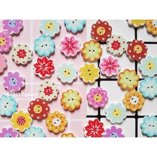 Túi 5 nút gỗ hoa xinh xắn 🌸🌻🌼