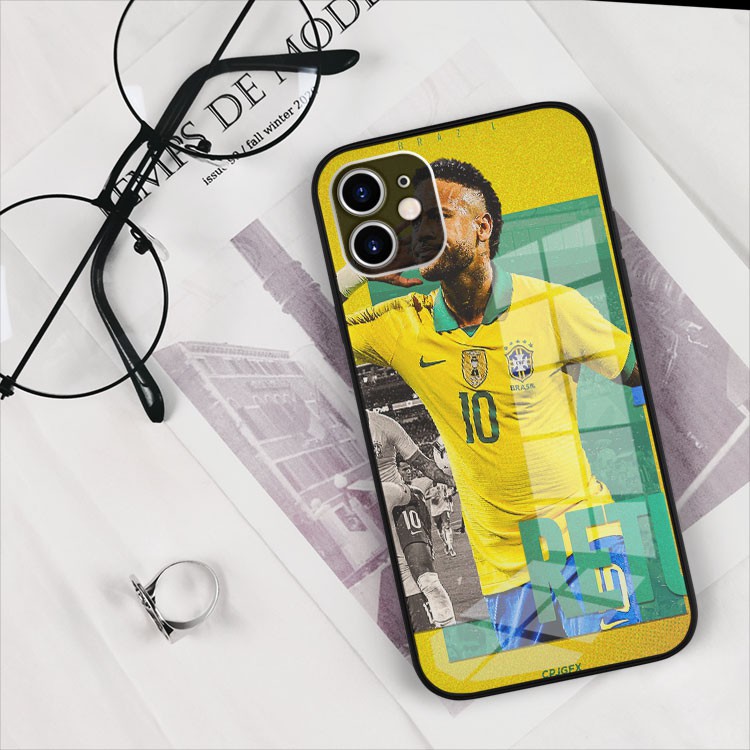 Ốp kính GOGO Neymar mặc áo Brazil Iphone 7 - Iphone 12 pro max OK-FOO20010128