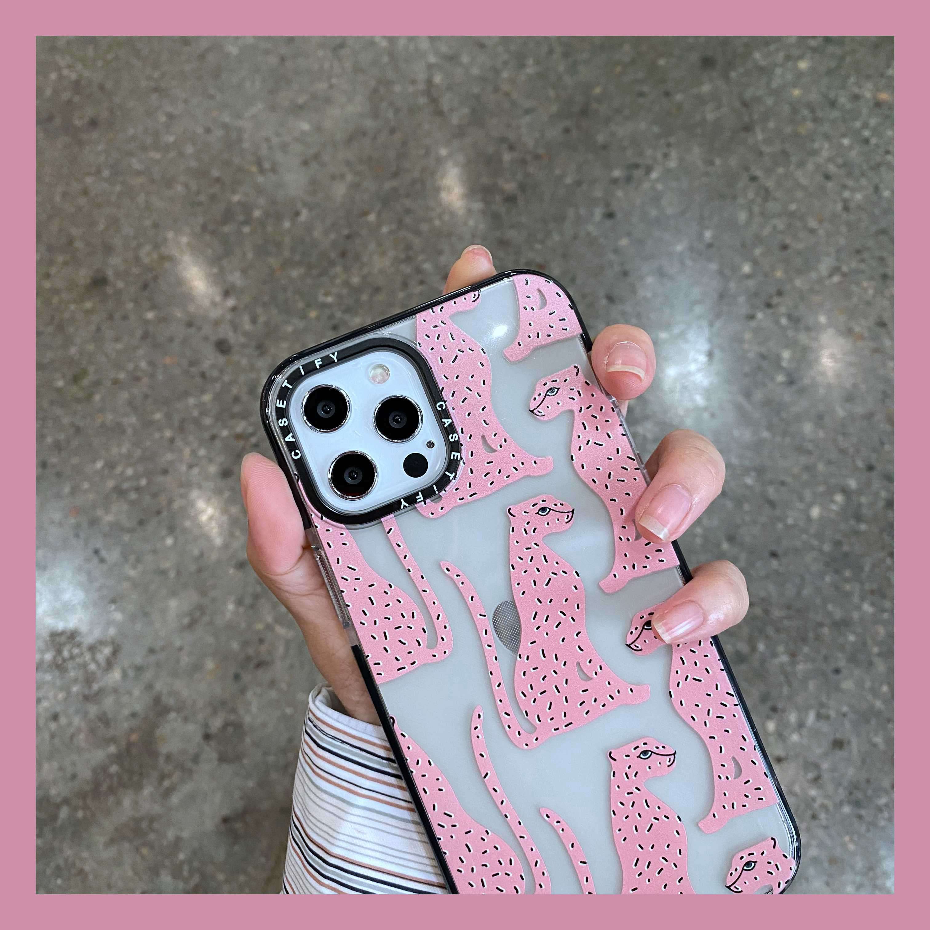 【High Quality+CaseTIFY】iphone 11 case iphone xs max 11 pro max iphone 12 pro max iphone 12mini  iPhone SE2020 XS XR Case 7 plus 8 plus iphone 6s AH tpu High quality transparent pink leopard phone case protective case camera protective case drop-proof