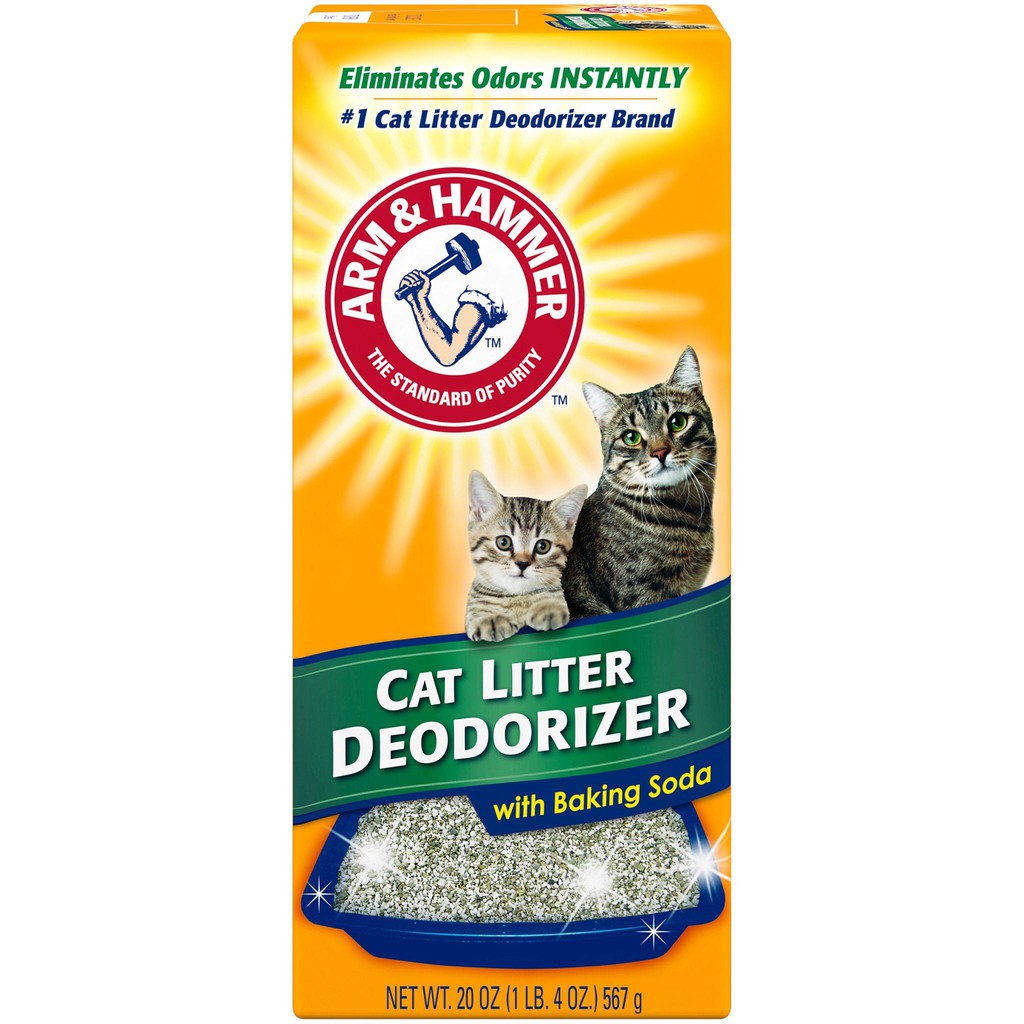 Bột Khử Mùi Cát Vệ Sinh Mèo Arm &amp; Hammer Hộp 567gr