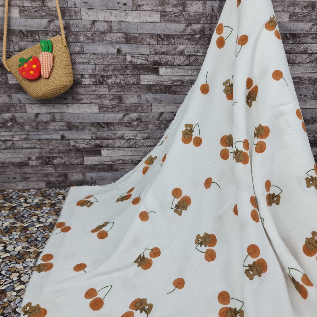 Vải Xô Muslin 2 lớp cao cấp - Bộ sưu tập các mẫu gấu