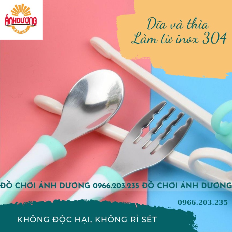 Bộ Đũa Thìa Dĩa Inox Zaracus Cho Bé Tập Ăn Siêu Dễ Thương- Có Hộp Đựng Tiện Lợi