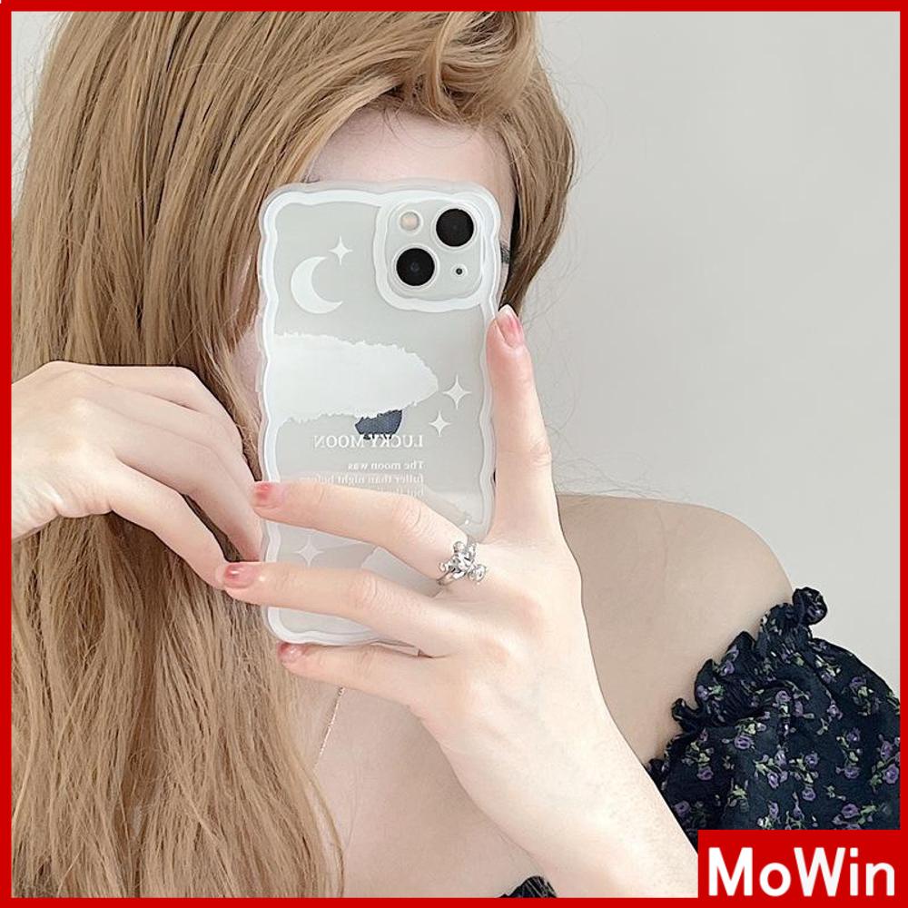 iPhone Case Silicone Soft Case Clear Case Wave Non-Slip Shockproof Camera Full Coverage Protection Moon Stars Clouds For iPhone 13 Pro Max iPhone 12 Pro Max iPhone 11 iPhone 7 Plus