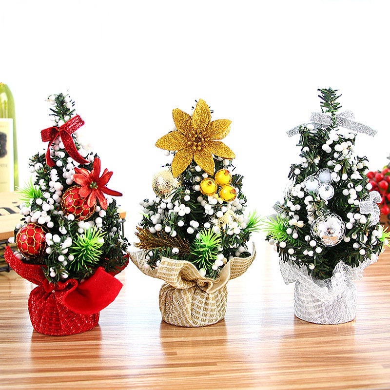 Mô hình cây thông giáng sinh mini màu sắc sáng tạo trang trí nhà cửa