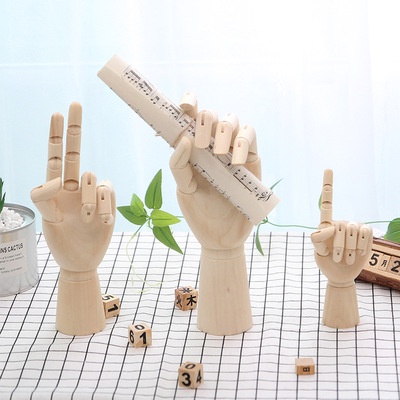 Mô hình con rối bàn tay người bằng gỗ phong cách Bắc Âu dùng để trang trí nhà