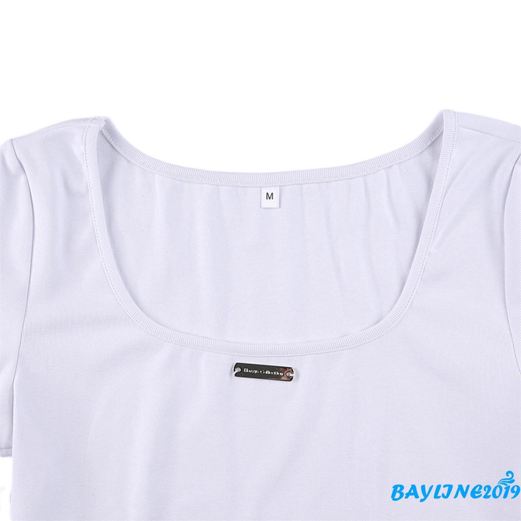 Áo liền quần tay ngắn cổ tròn eo cao phối dây xích phong cách thời trang mùa hè cho nữ