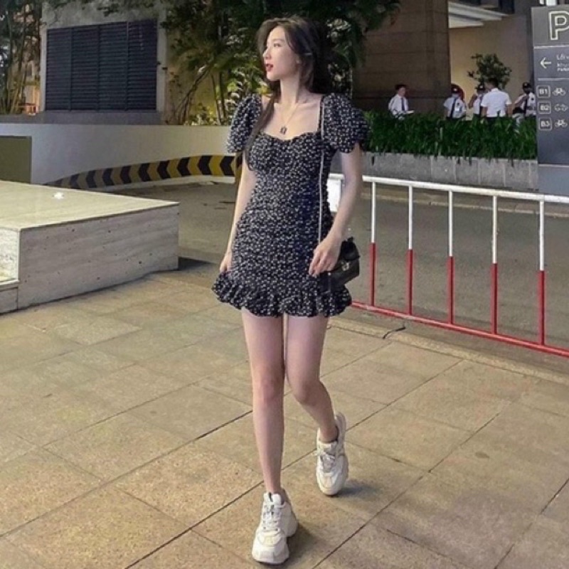 Bigsize Váy Chấm Bi Nhún