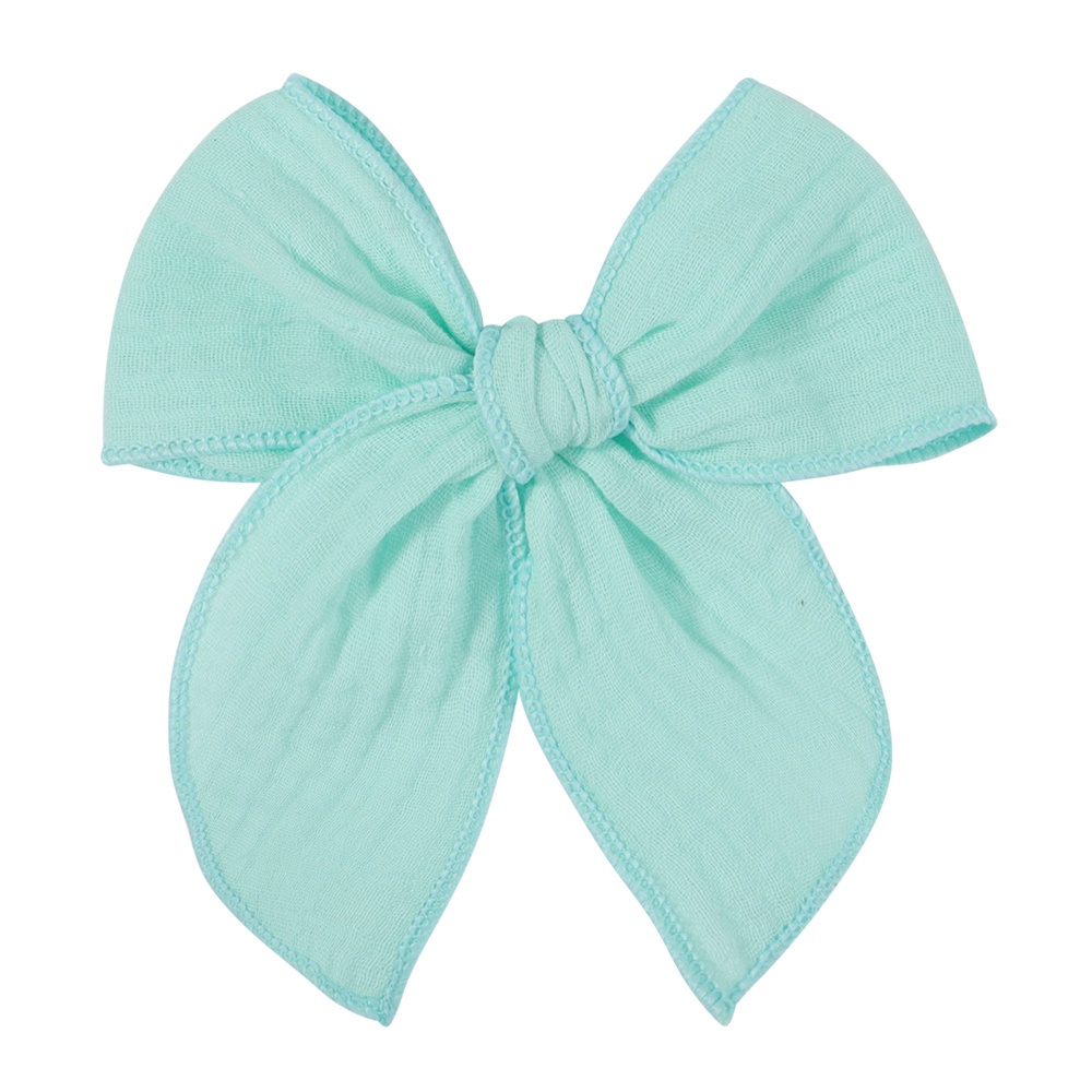 Kẹp tóc KIDSBOWS đính nơ vải cotton nylon màu trơn 5 inch dành cho bé gái
