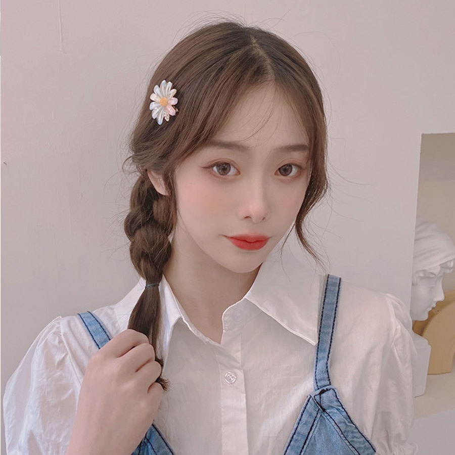 Kẹp tóc đính đá/ngọc trai giả hình hoa phong cách Hàn Quốc cho nữ