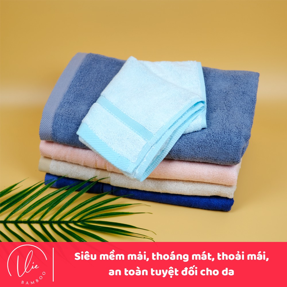 Khăn tắm sợi tre cao cấp VIECOTTON TDTR1 siêu óng siêu mềm thấm hút siêu kháng khuẩn siêu an toàn - 100% bông Bamboo