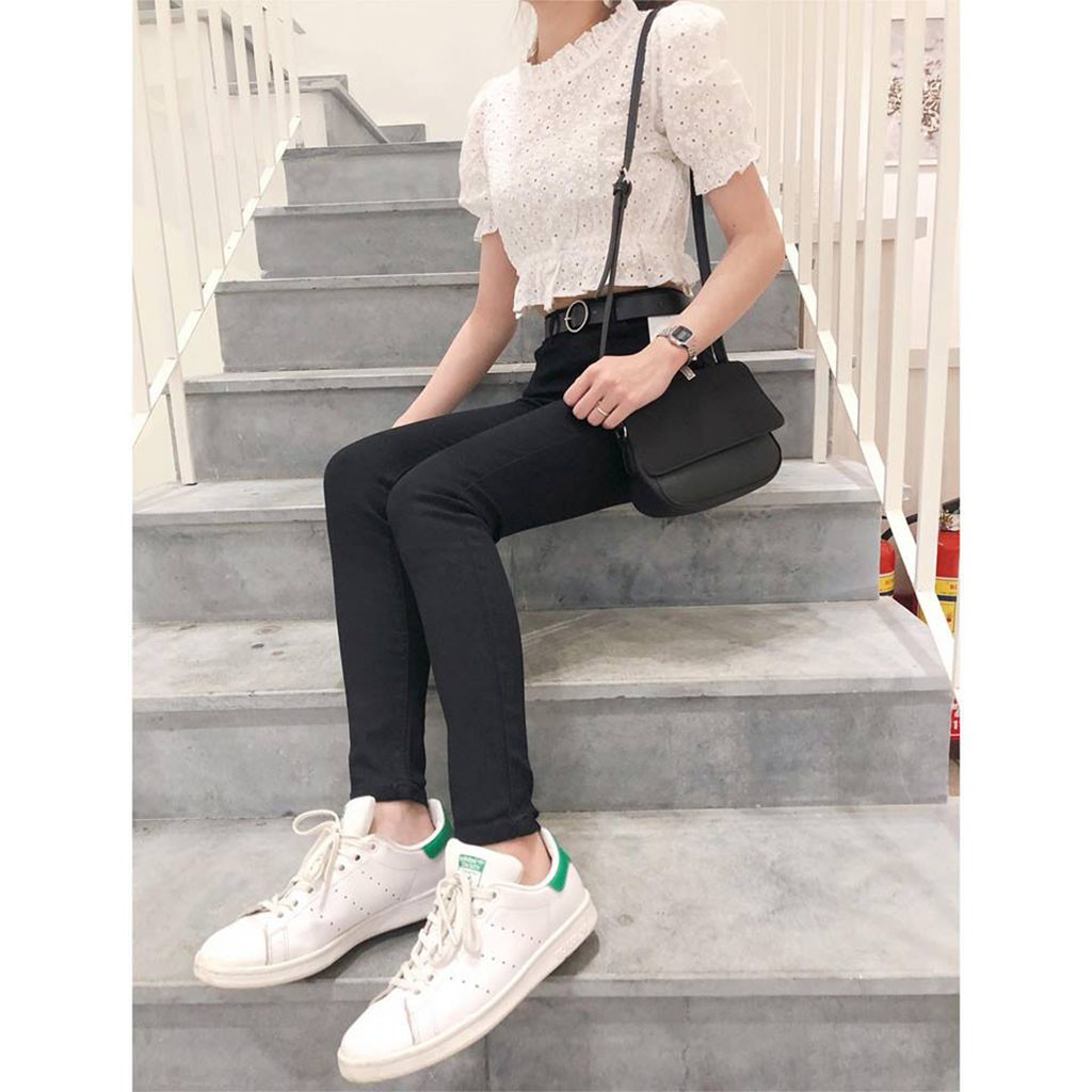 QUẦN JEAN NỮ DÁNG ÔM RÁCH GỐI + TRƠN