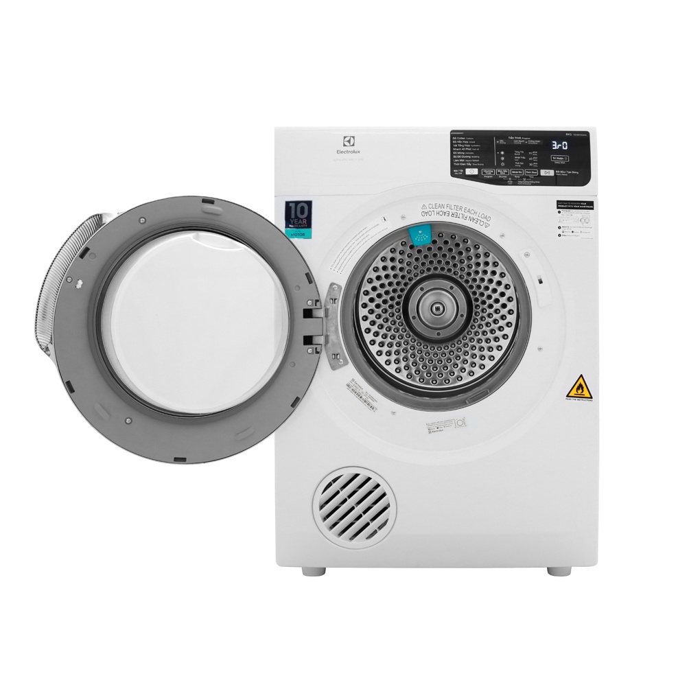 Máy sấy Electrolux 8 Kg EDS805KQWA - Sấy thông hơi UltimateCare 500, Bảng điều khiển điện tử đèn LED, giao miễn phí HCM