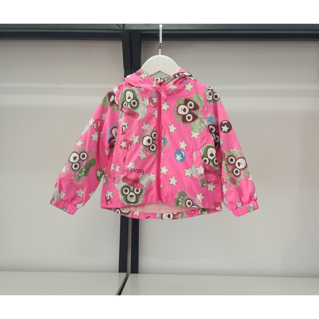 Áo gió in hình bé gái size cho bé từ 1-10 tuổi.