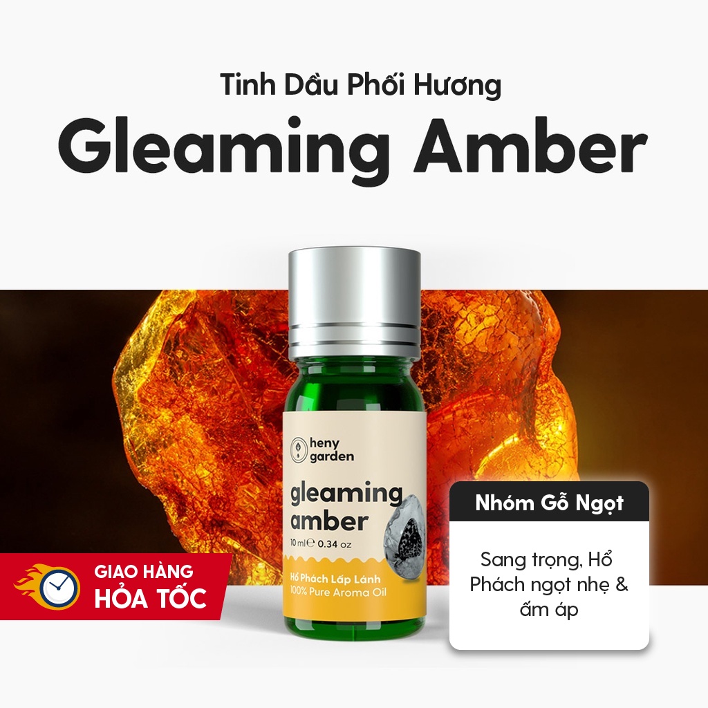 Tinh Dầu Phối Hương Gleaming Amber (Gỗ Ngọt Nhẹ) Làm Nến Thơm, Xông Thơm Phòng HENY GARDEN