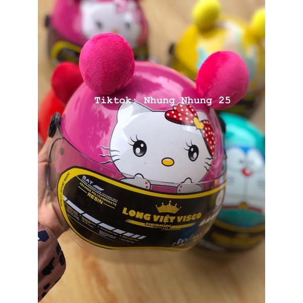 Mũ bảo hiểm lót nâu có kính cho bé 1-6tuổi chính hãng, Nón bảo hiểm trẻ em màu sắc , Nón hình đáng yêu có kính cho bé