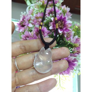 Mặt dây Hồ ly Thạch anh trắng